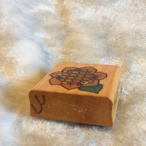 Patchwork Sunflower Country Art Stamp Vintage NWT 1.75” NWT - Picture 5 of 10